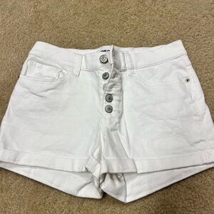 white denim shorts